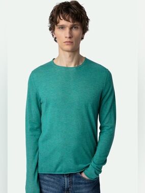 Zadig & Voltaire teiss cashmere sweater long sleeve green blue small